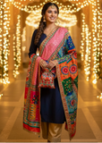 Festive Mosaic Print Dupatta with Mirror Work