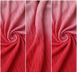 Red & Pink Ombre Crushed Georgette Dupatta (Dual Tone Pleated)