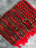 Premium Red & Black Dupatta with Intricate Thread work & Golden Sequins