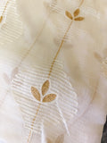 Off-White Kota Doria Dupatta with White Thread & Gold Zari Leaf Embroidery