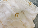 Off-White Kota Doria Dupatta with White Thread & Gold Zari Leaf Embroidery