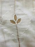 Off-White Kota Doria Dupatta with White Thread & Gold Zari Leaf Embroidery