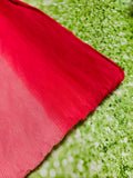 Red & Pink Ombre Crushed Georgette Dupatta (Dual Tone Pleated)