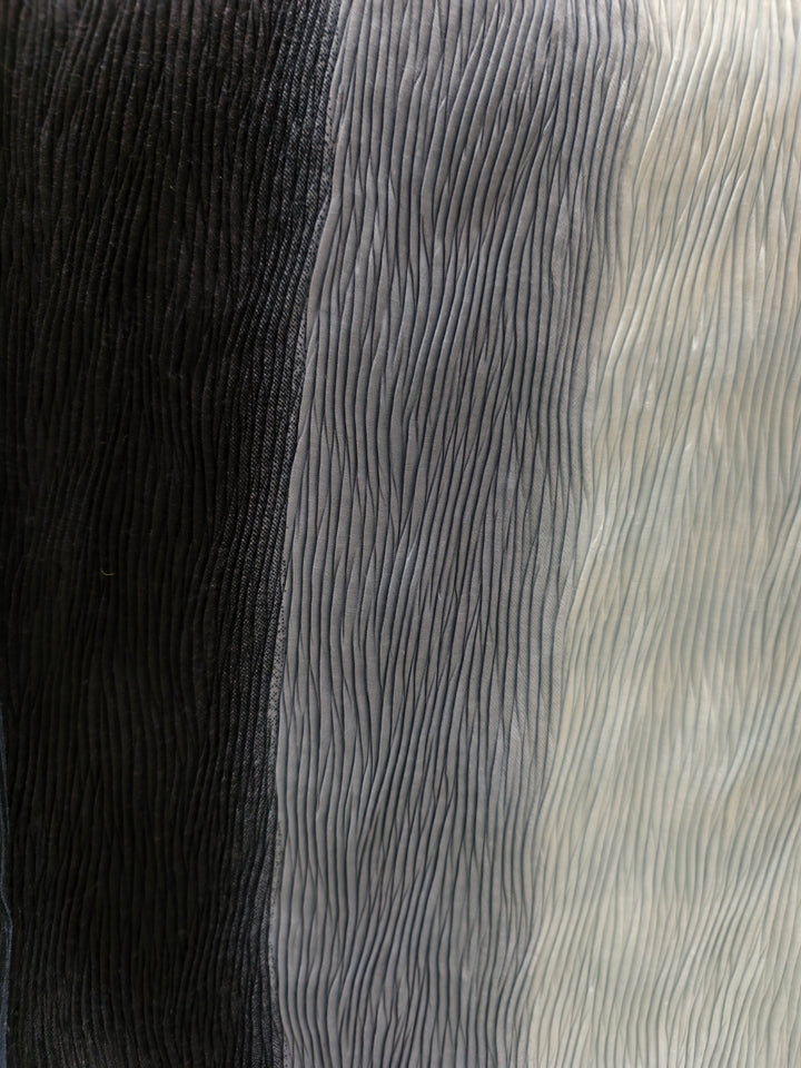 Red & Pink Ombre Crushed Georgette Dupatta (Dual Tone Pleated)