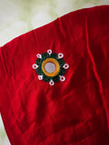 The 'Sindoor' Edit: Red Festive Dupatta with Folk Mirror Embroidery