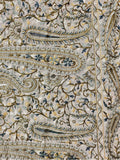 Kashmiri-Inspired Beige Dupatta with Intricate Paisley Embroidery