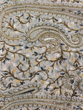 Kashmiri-Inspired Beige Dupatta with Intricate Paisley Embroidery