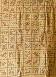 Traditional Mehndi Green Bandhani Dupatta with Golden Zari Border