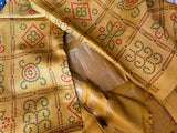 Traditional Mehndi Green Bandhani Dupatta with Golden Zari Border