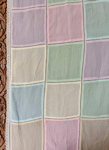 Soft Pastel Patch Dupatta with Lace Detailing – Cassata Collection