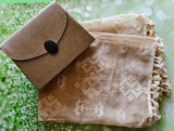 Handcrafted Beige Embroidered Dupatta with Coordinated Clutch Bag