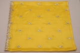 Festive Haldi Yellow Embellished Dupatta with Premium Lace Border