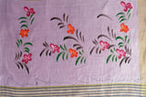 Soft Lilac Hand-Painted Dupatta with Floral Motifs