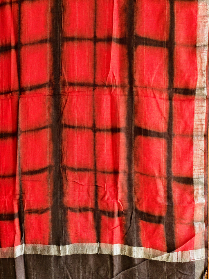 Red & Black Checkered Dupatta