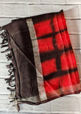 Red & Black Checkered Dupatta